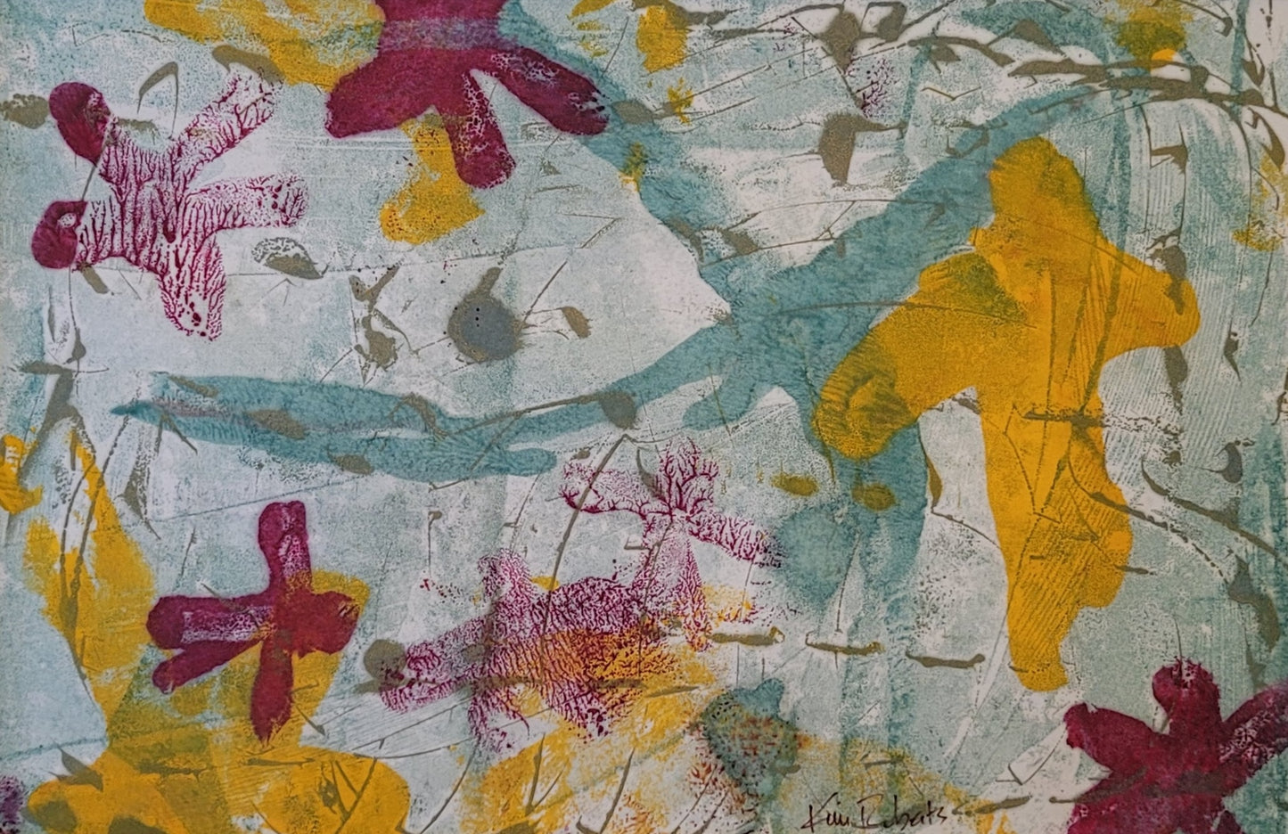 On The Move  | Encaustic Wax Monotype - Original Artwork on Paper