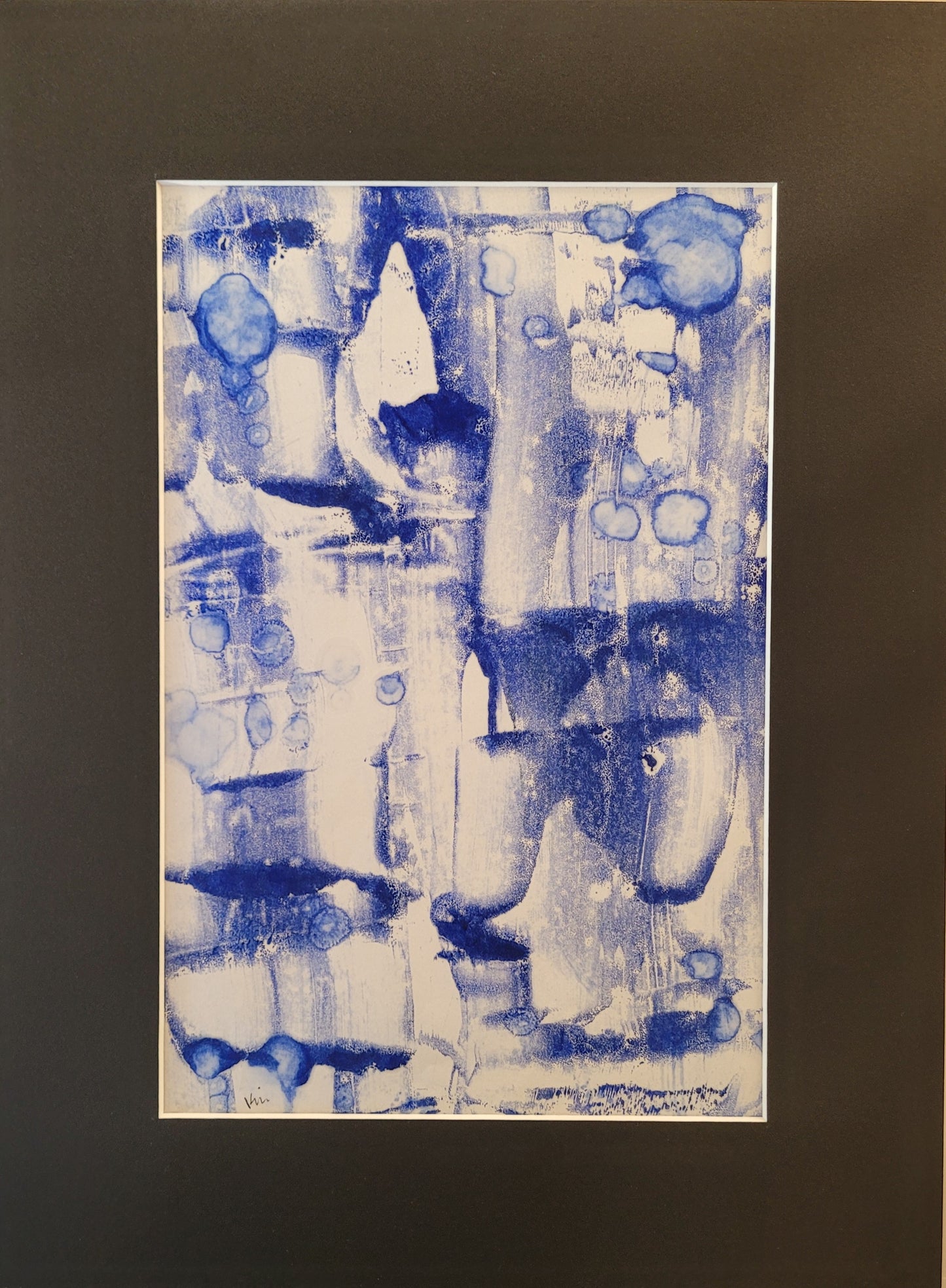 Rain | Encaustic Wax Monotype - Original Artwork on Paper