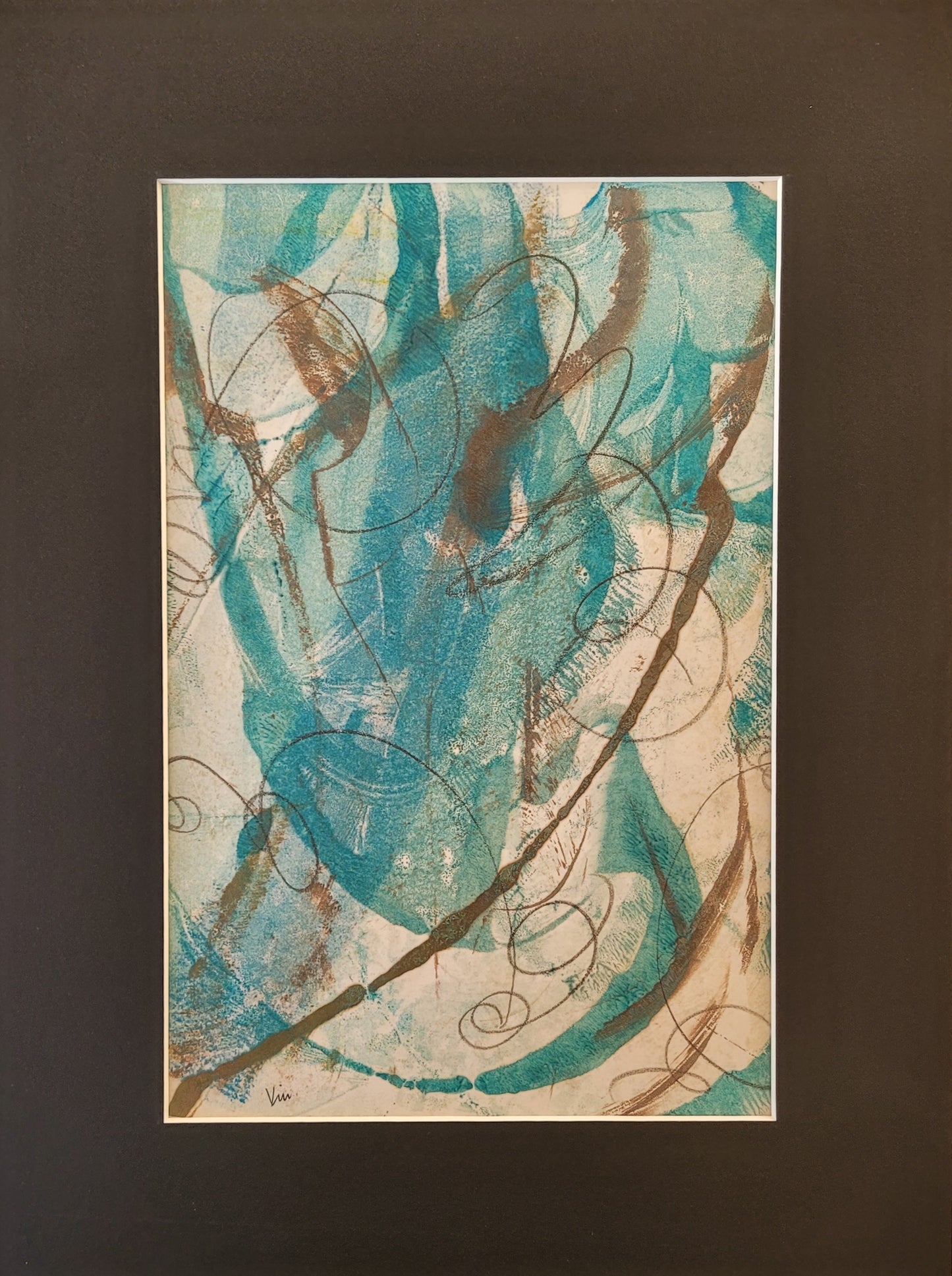 Whirl  | Encaustic Wax Monotype - Original Artwork on Paper